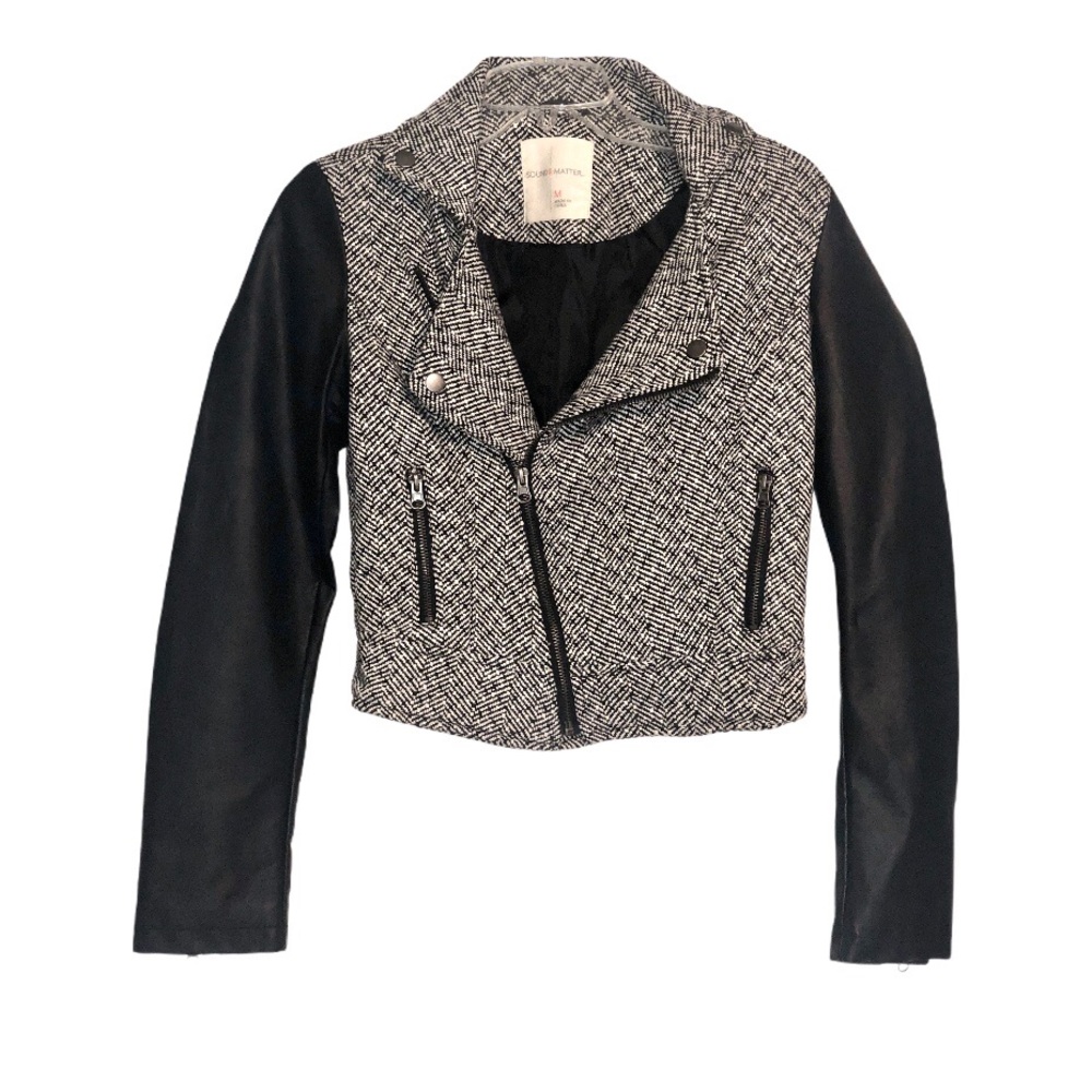 NWOT - Sound & Matter Jacket Tweed Faux Leather